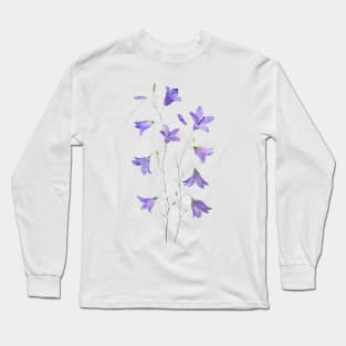 purple harebell wildflower watercolor Long Sleeve T-Shirt